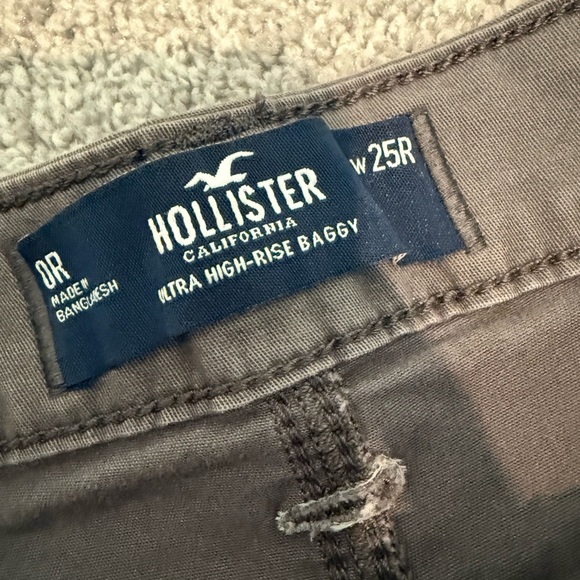 Hollister High Rise Baggy Cargo Pants 25 W Gray - Picture 5 of 6